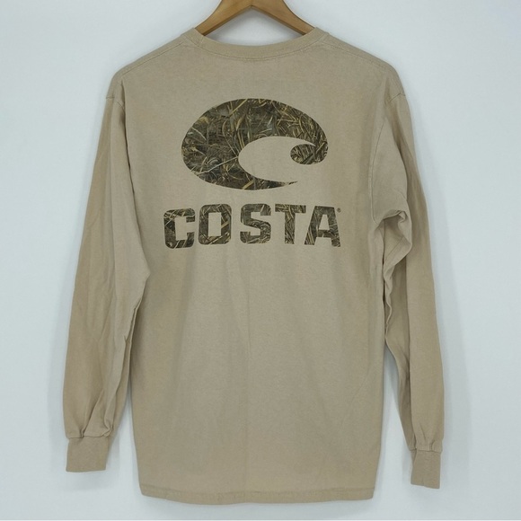 Costa tan with camo logo long sleeve tee shirt men's size medium - Picture 6 of 8